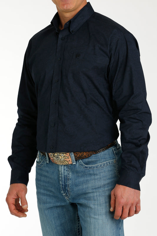 Men's Longsleeve Western Shirt - Navy