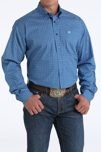 Men's Classic Fit Western Shirt - Royal Blue