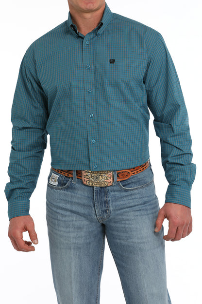 Men's Classic Fit Western Shirt - Teal