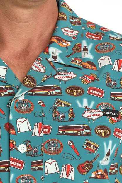 Mens Shortsleeve Western Shirt