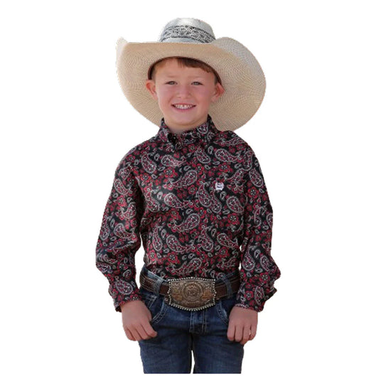 Boy's Western Shirt - Black