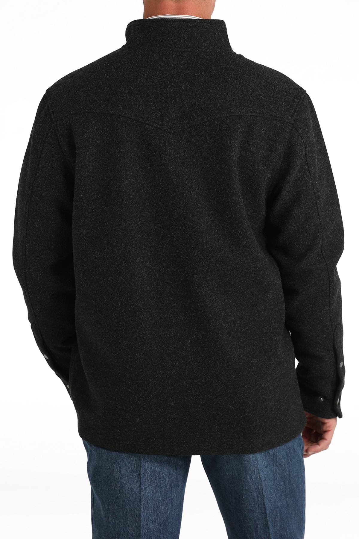 Men's Brushed Knit Shirt Jacket - Black