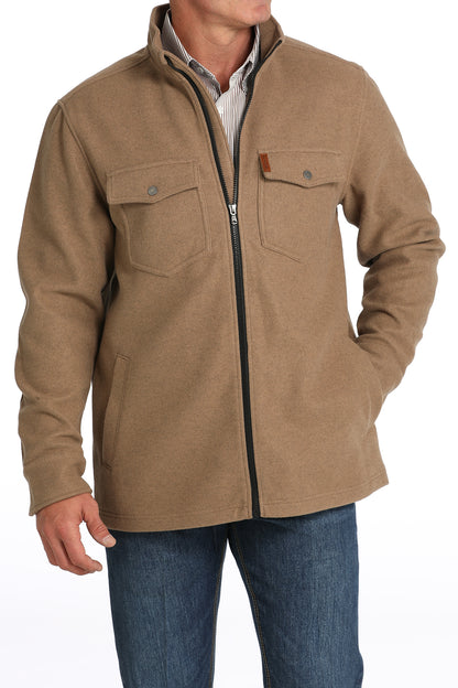 Men's Brished Knit Shirt Jacket