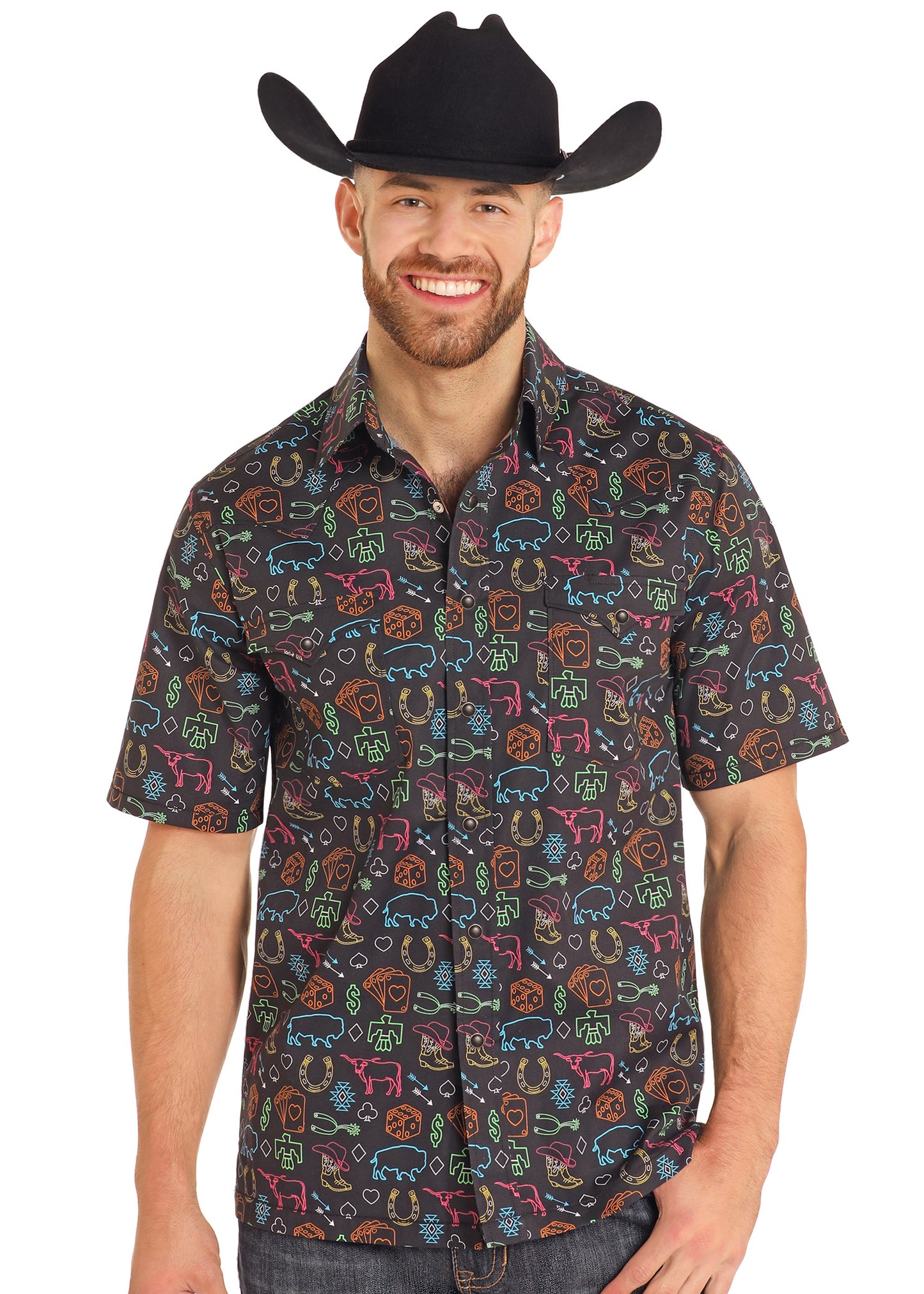 Men's Stretch Fit Short Sleeve Western Shirt