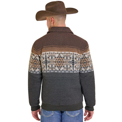 Black Border Jacquard Bomber Jacket