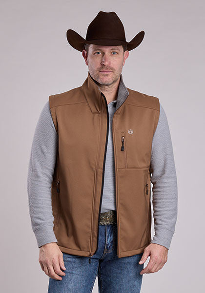 Men's Ripstop Tobacco Soft Shell Vest