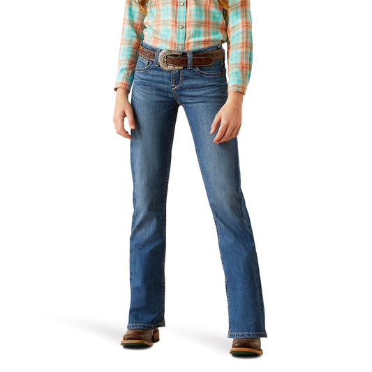 Girls Mid Rise Boot Cut Jeans