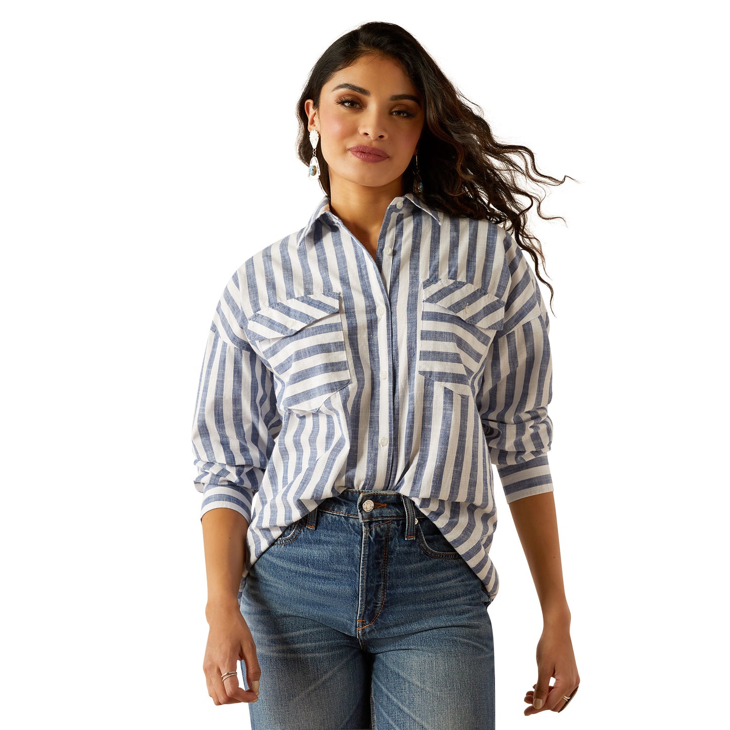 Ladies Oversize Button Down Shirt