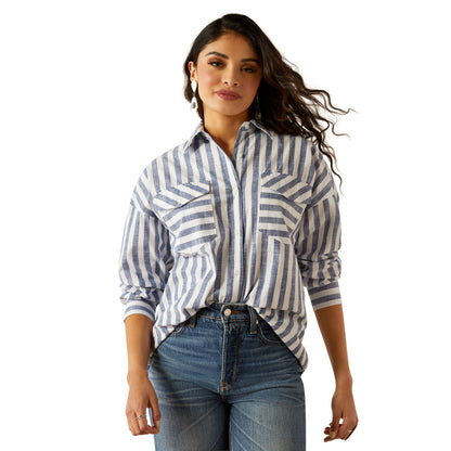 Ladies Oversize Button Down Shirt