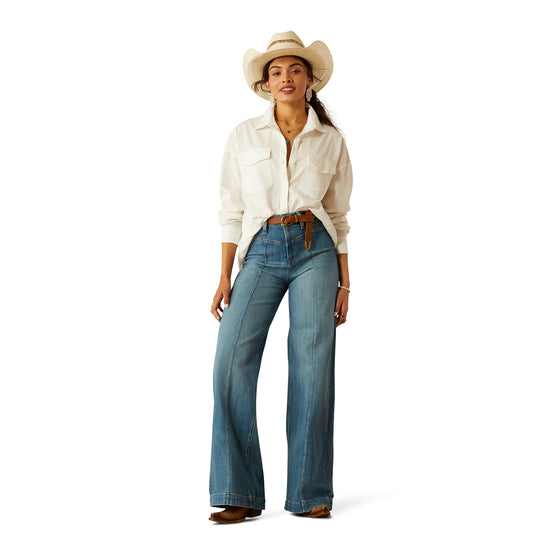 Ladies Ultra High Rise Wide Leg Jeans