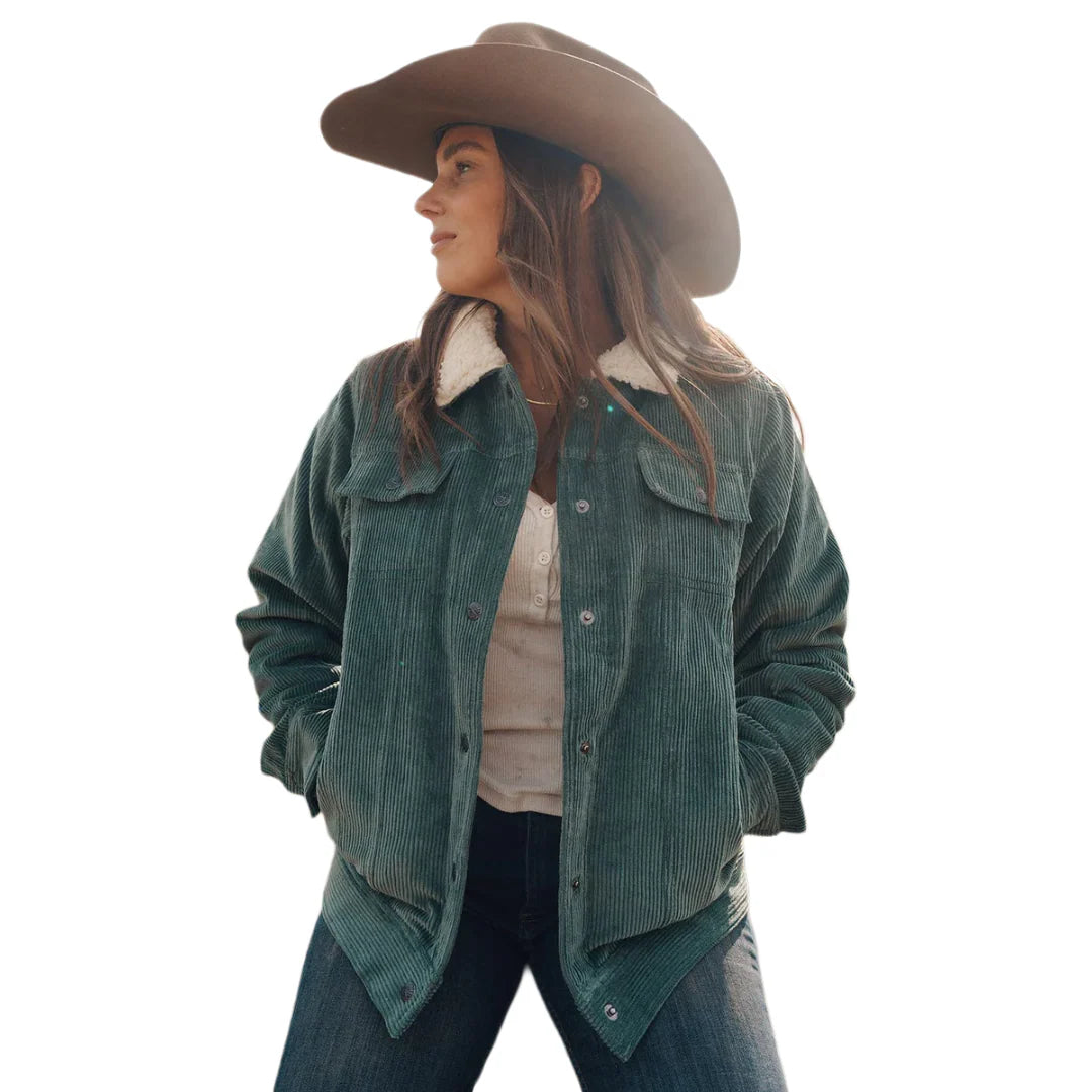 Ladies Georgia Sage Green Corduroy Jacket