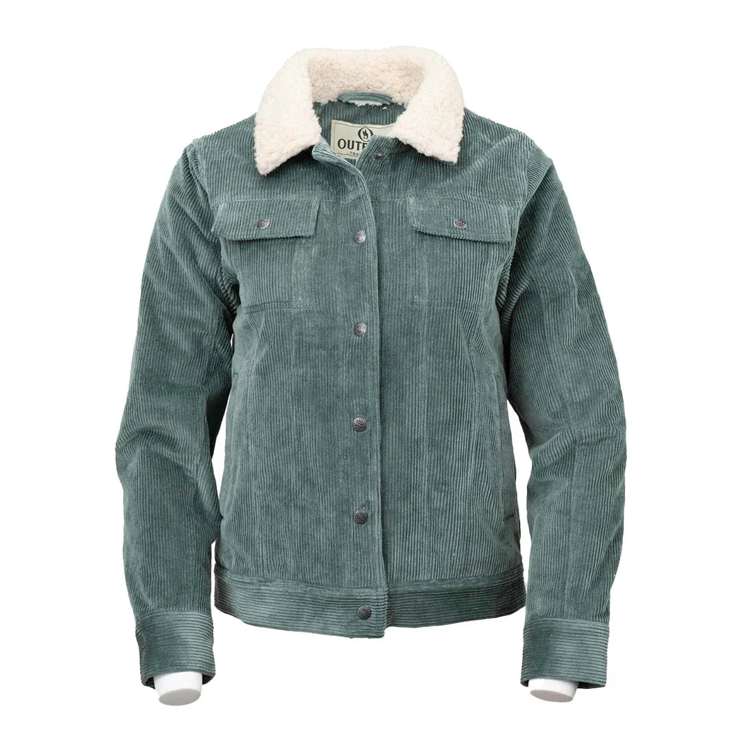 Ladies Georgia Sage Green Corduroy Jacket