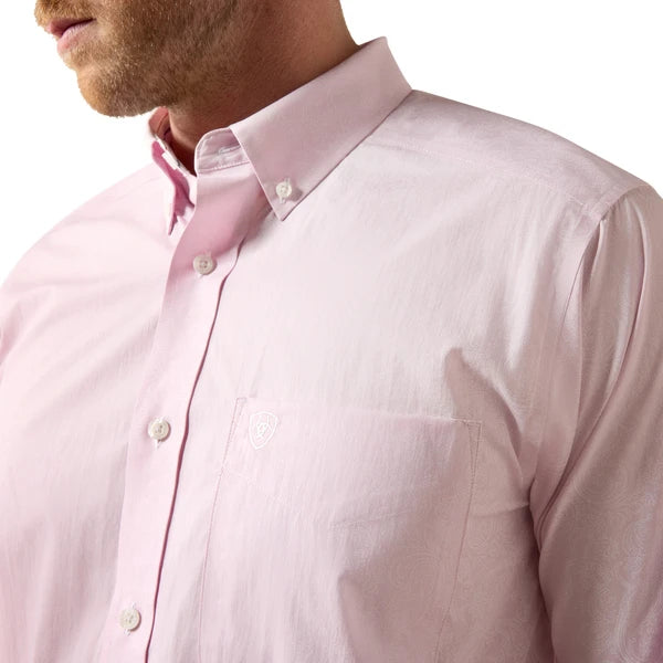 Lilac Paisley Print Wrinkle Free Shirt