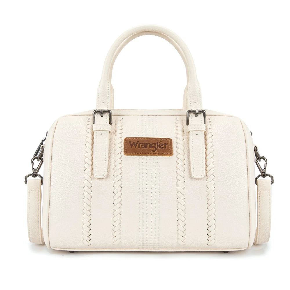 Braided Crossbody Boston Bag