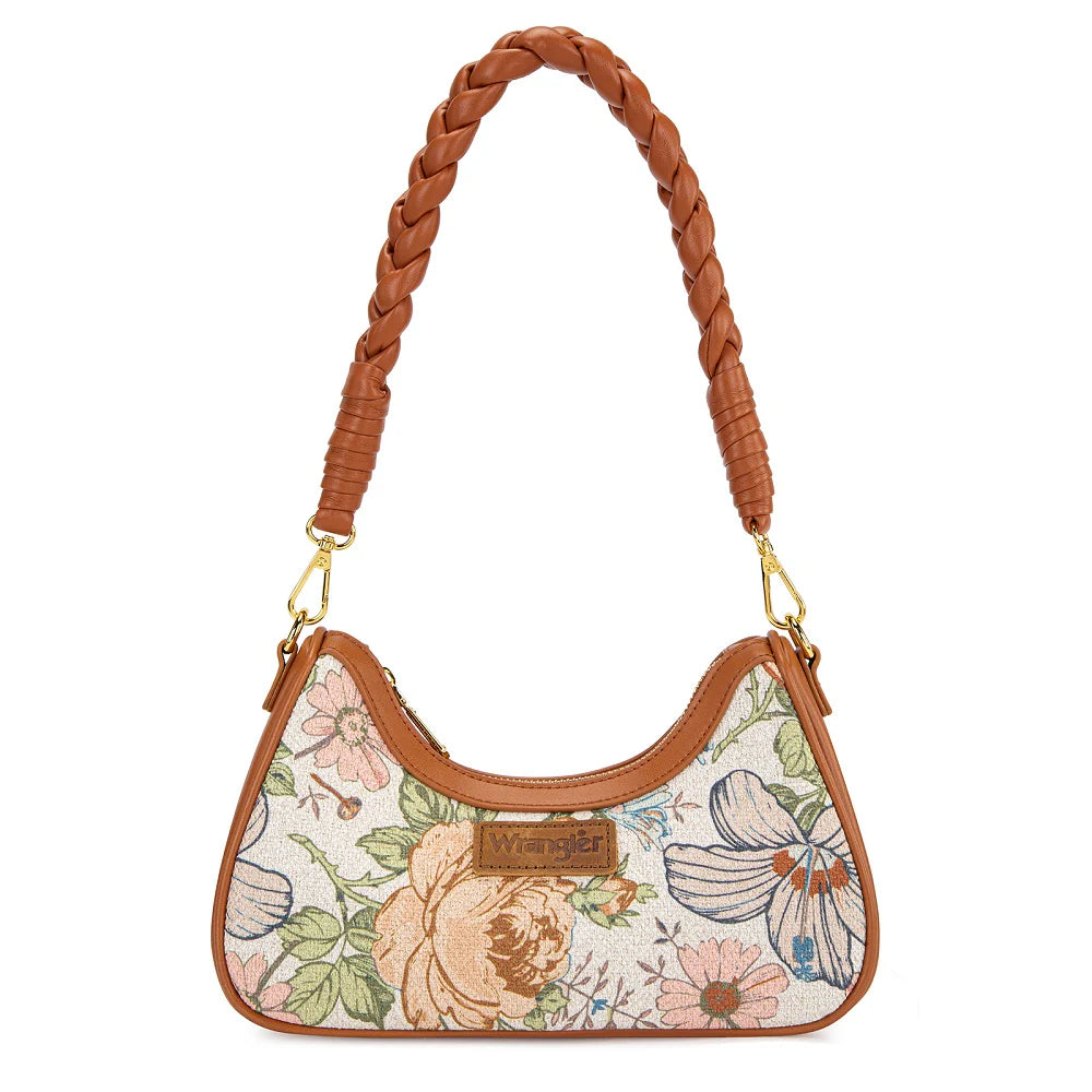 Floral Print Braided Hobo Bag