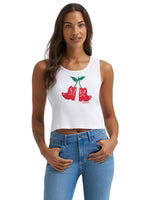 Cherry-Boots Western Crop Tank