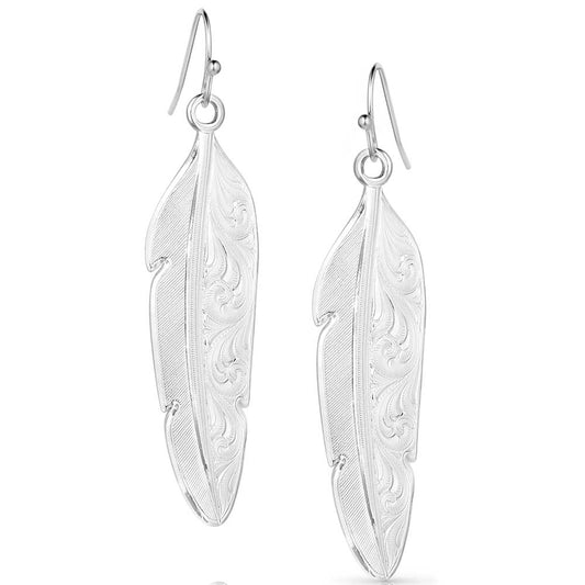Silver Feather Earrings