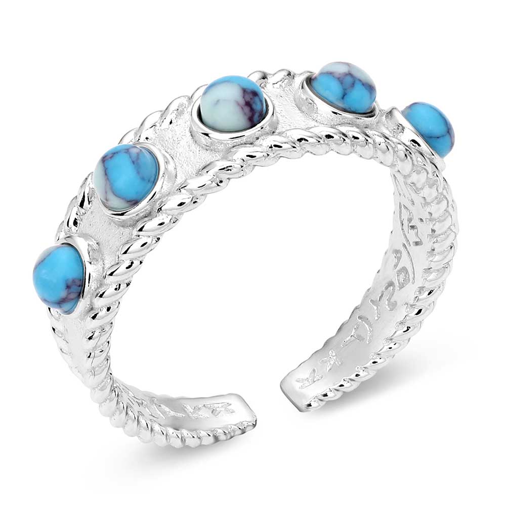 Pebbled Turquoise Wrap Ring