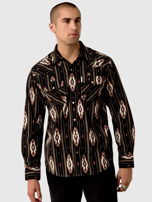 Retro Holbert Corduroy Fitted Snap Shirt