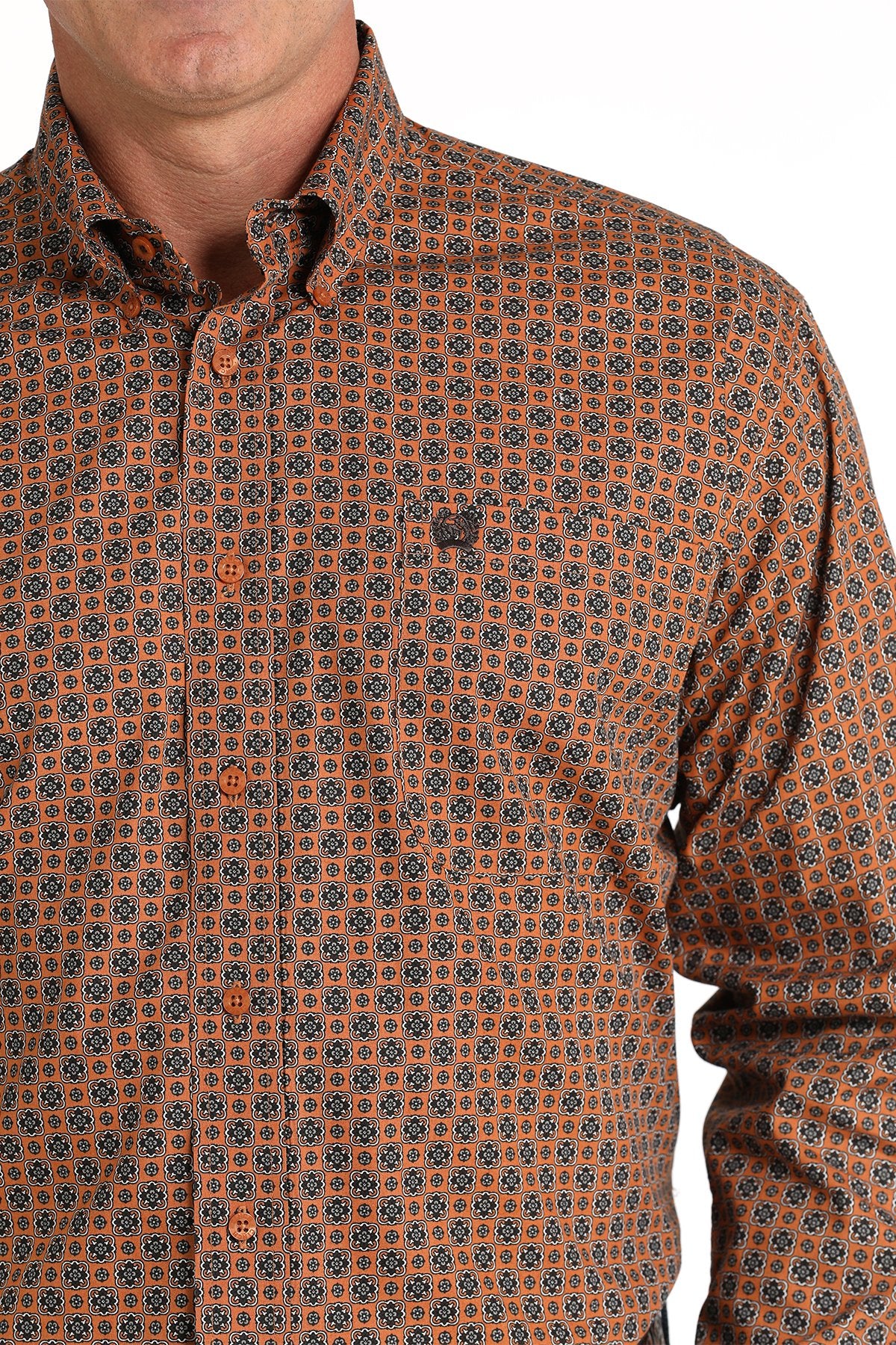 Geometric Print Western Shirt