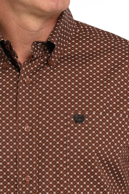 Geometric Print Button Down Western Shirt