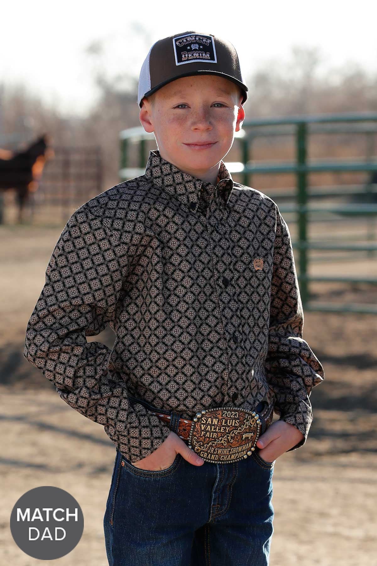 Geometric Print Western Shirt