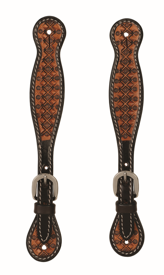 Floret Tooled Spur Strap