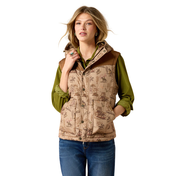 Retro Rodeo Dachshund Frontier Puffer Vest