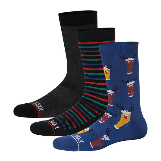 Saxx Mens Socks - 3 Pack - Christmas