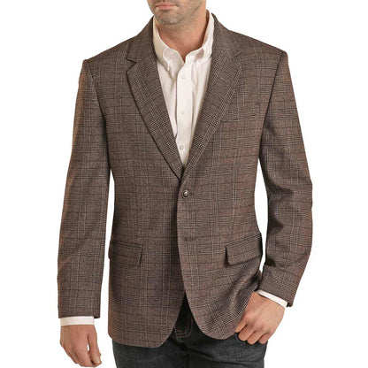 Men's Suit Jacket Plaid Charcoal