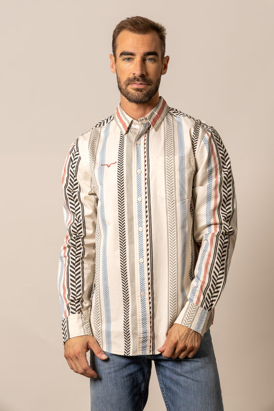 Mens Double Tap Stripe Western Shirt