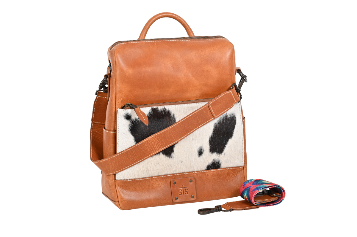 6142 Cowhide Basic Bliss Casual Durable Adjustable Leather Backpack with 2 Cowhide Laini Backpack - STS Ranchwear main image 2