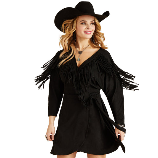 Ladies Black Fringe Dress