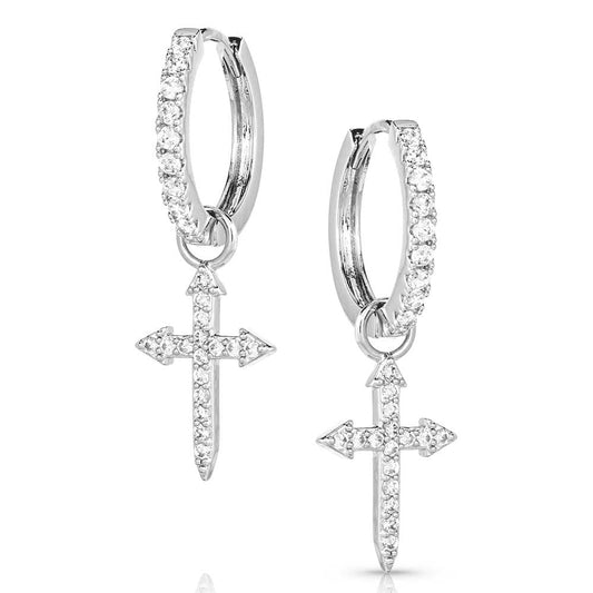 Crystal Devotion Cross Earrings