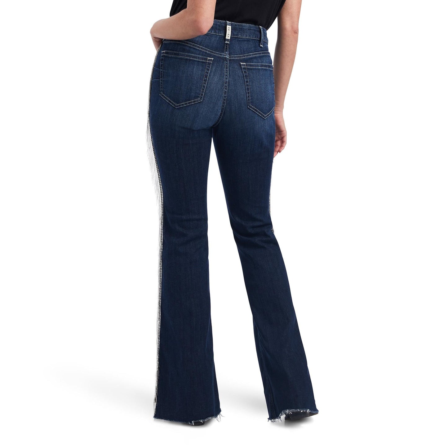 Ladies High Rise Fringe Denim