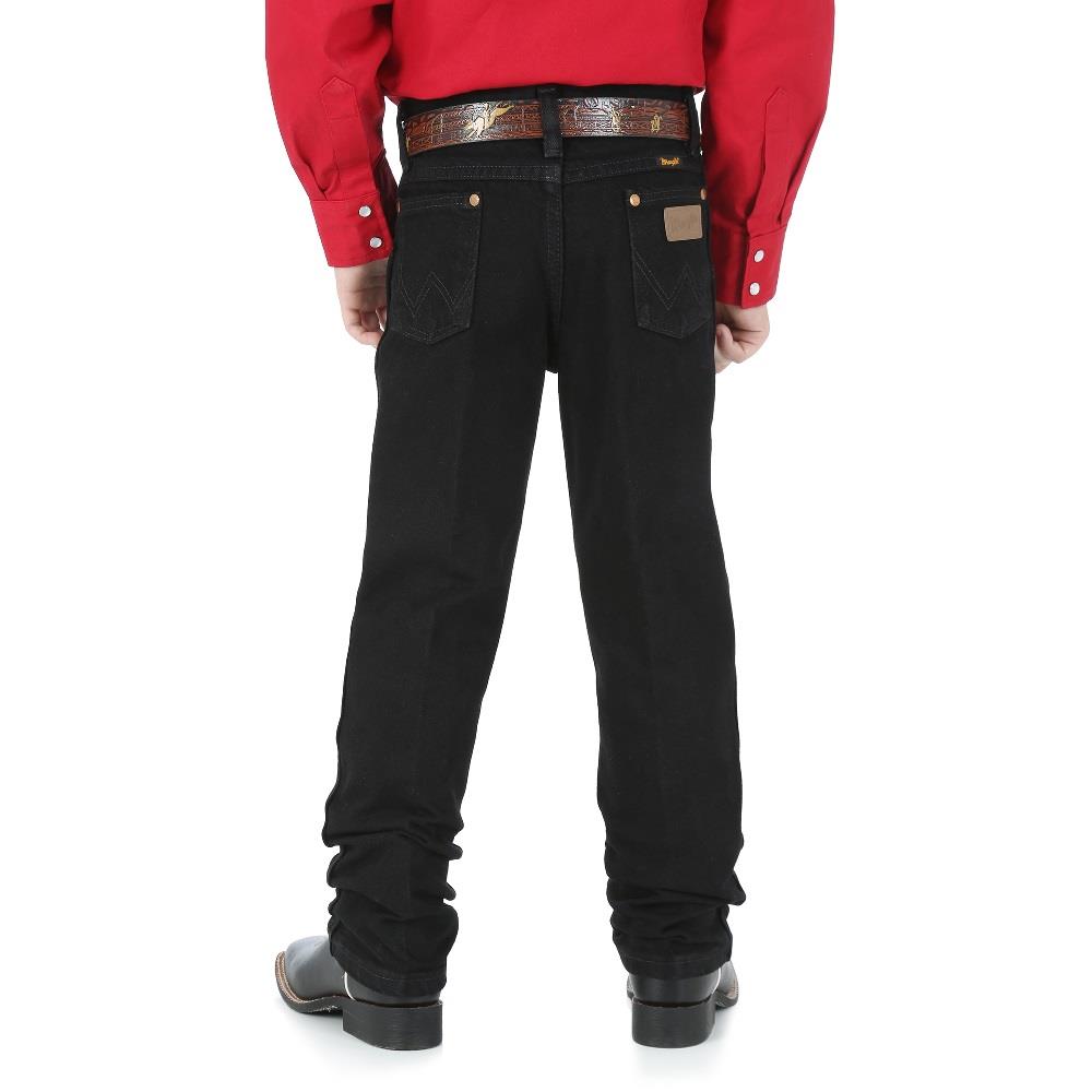 Boys Black Cowboy Cut Jeans