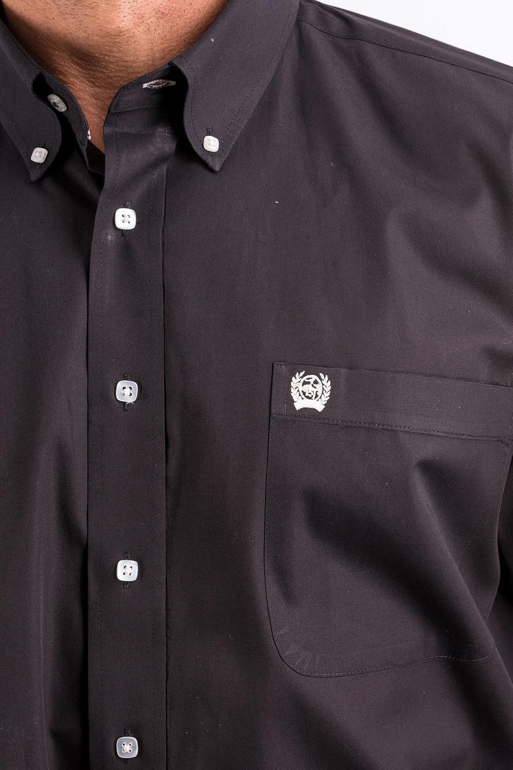 Mens Western Shirt - Solid Black