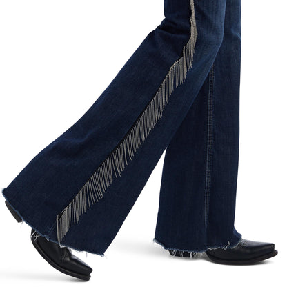 Ladies High Rise Fringe Denim