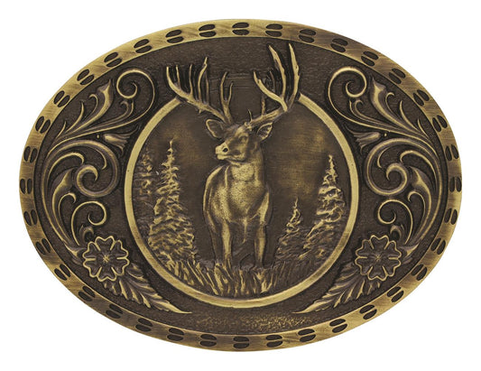 Attitude Heritage Outdoor Series Wild Stag Carved Buckle