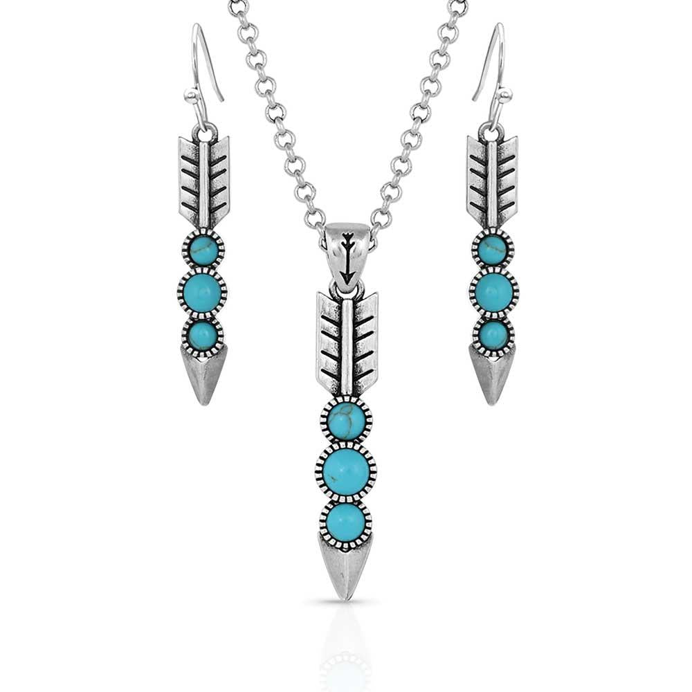Falling Silver Feather Jewelry Set