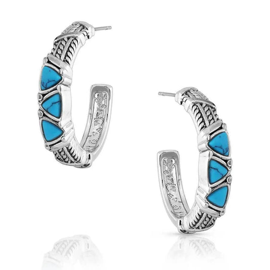 Trilogy Trillion Turquoise Hoop Earrings