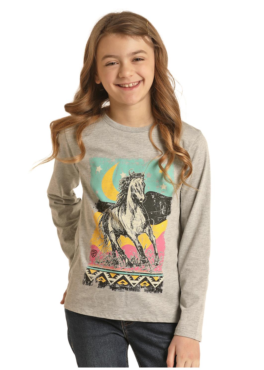 Cowgirl Long Sleeve Horse Graphic Tee