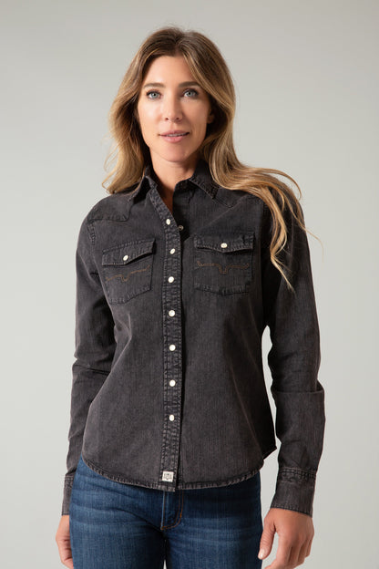 Ladies Kaycee Denim Top - Black